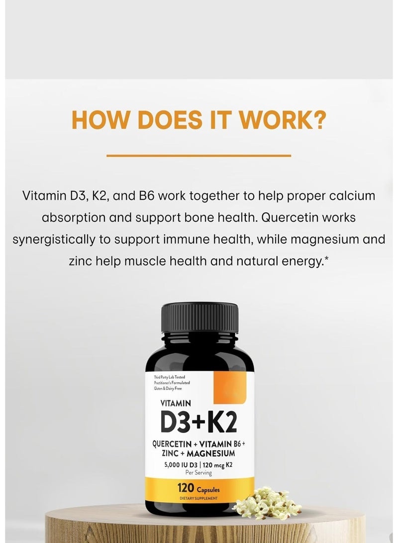 Sthxyfaith Vitamin D3 & K2, 5,000 IU/120 mcg 60 Veg Capsules - Image 5