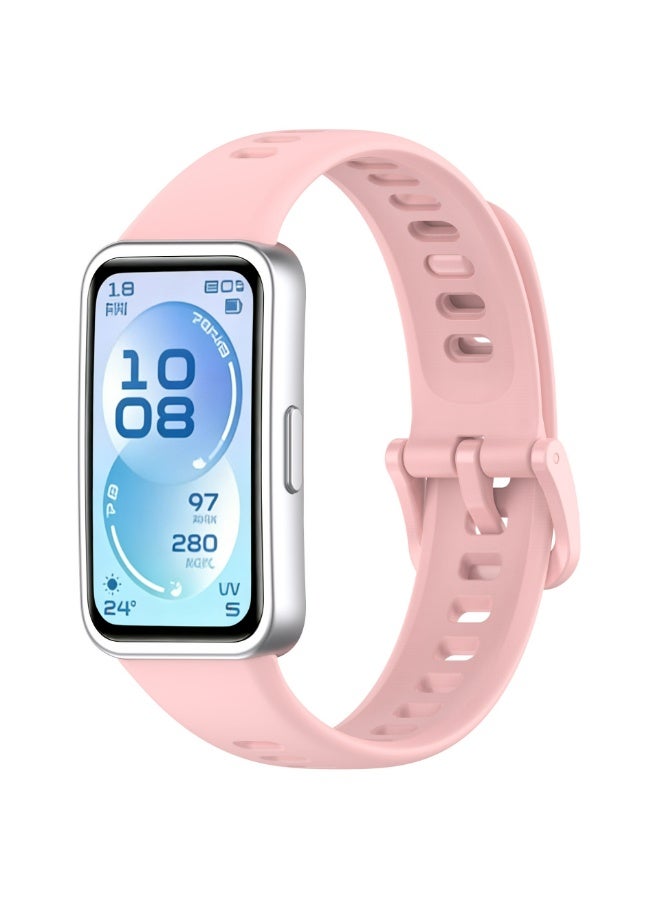 OLYSON 2-Pack TPU Sport Watch Band for Huawei Band 11 / Band 11 Pro, Soft Silicone Breathable Waterproof Replacement Strap, Pink + Black - Image 1