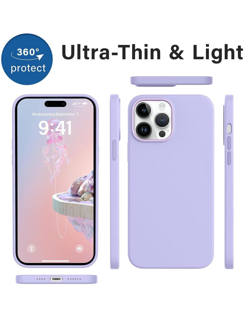 ELTRAZONE [3 in 1] for iPhone 15 Plus Case with 9H Tempered Glass Screen Protector, Premium Liquid Silicone Shockproof Protective Case,Slim Phone Cover for iPhone 15 Plus (2023) (iphone 15 Plus, Purple) - Image 2
