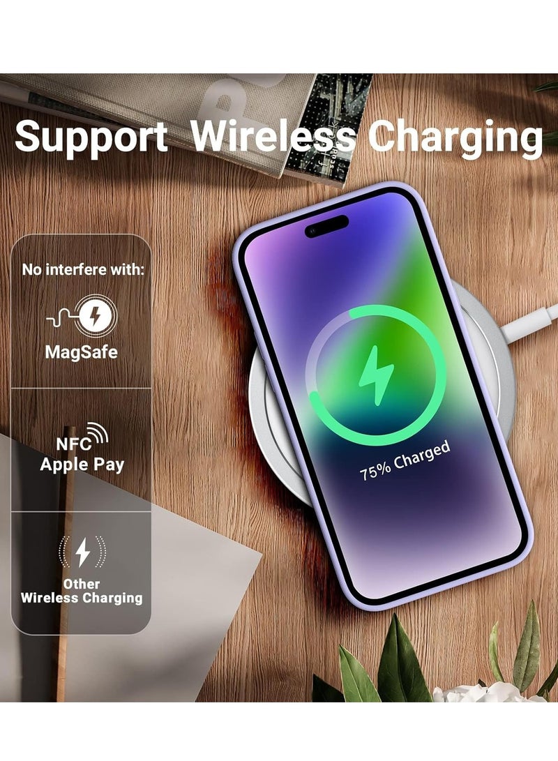 ELTRAZONE [3 in 1] for iPhone 15 Plus Case with 9H Tempered Glass Screen Protector, Premium Liquid Silicone Shockproof Protective Case,Slim Phone Cover for iPhone 15 Plus (2023) (iphone 15 Plus, Purple) - Image 5