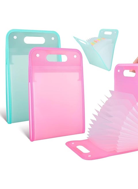 2 Pcs File Organizer 13 Pocket Vertical Expanding Folder For A4 Documents Waterproof And Portable Perfect Document Receipt Organizer For Classroom Home Office