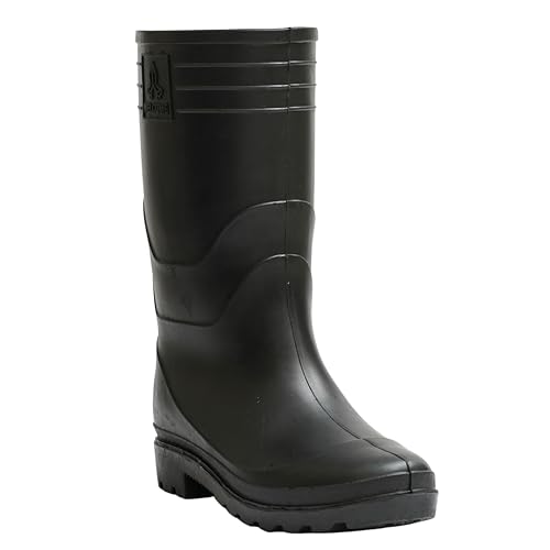 Hillson Welcome Gumboot | Waterproof, Anti-Skid, Comfortable Sole, Black & Yellow, Protection against Oil, Acid, Chemicals | Size 07 INDIA/UK - Image 1