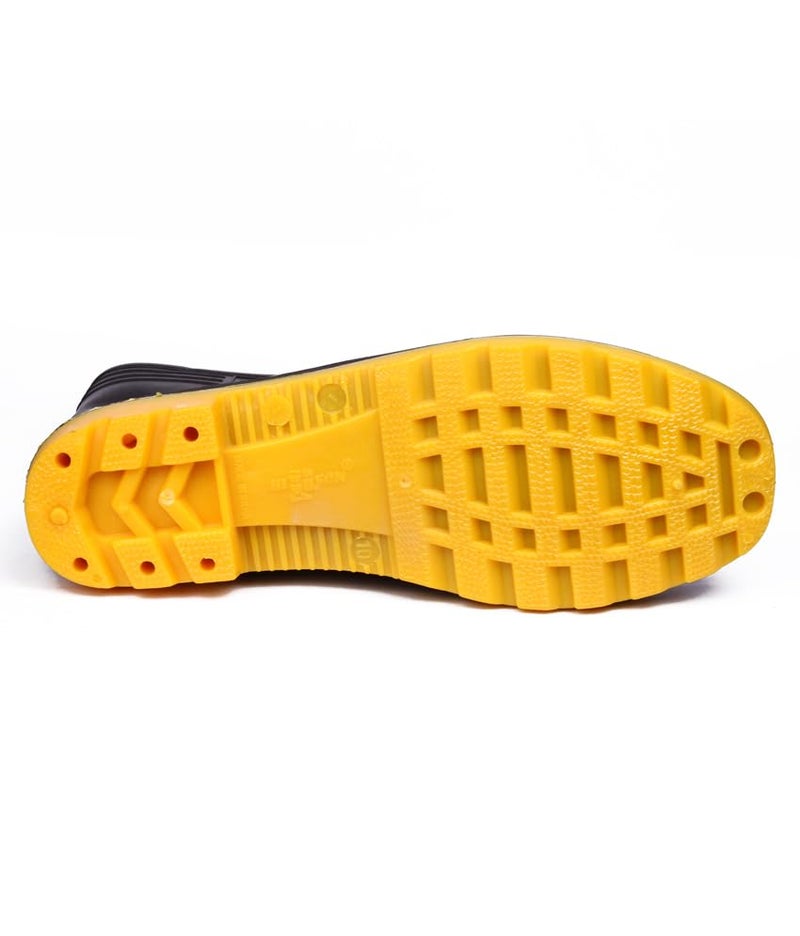 Hillson Welcome Gumboot | Waterproof, Anti-Skid, Comfortable Sole, Black & Yellow, Protection against Oil, Acid, Chemicals | Size 07 INDIA/UK - Image 3