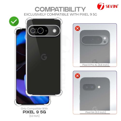 7-Seven 7SEVEN® Back Cover for Google Pixel 9 5G Transparent Mobile Back Case Shock Proof Design Camera Edges Protection Crystal Clear Phone Case Silicon Soft TPU and Flexible Bumper Phone Cover - Image 2