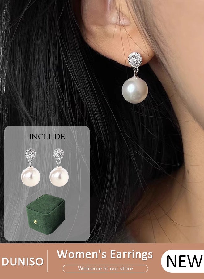 DUNISO Women's Pearl Dangle Earrings, Hypoallergeni Dangle Earrings Studs ,ashionable Lightweight Hypoallergenic Stud Earring for Women Girls Jewelry Gift - Image 1