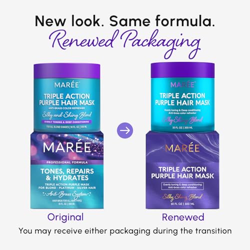 MAREE Deep Conditioning Purple Hair Mask for Blonde Hair – Purple Toner for Brassy, Bleached, Silver, or Color Treated Hair – Hair Repair Mask Keratin Hair Treatment – Matizador Para Cabello Rubio - Image 2