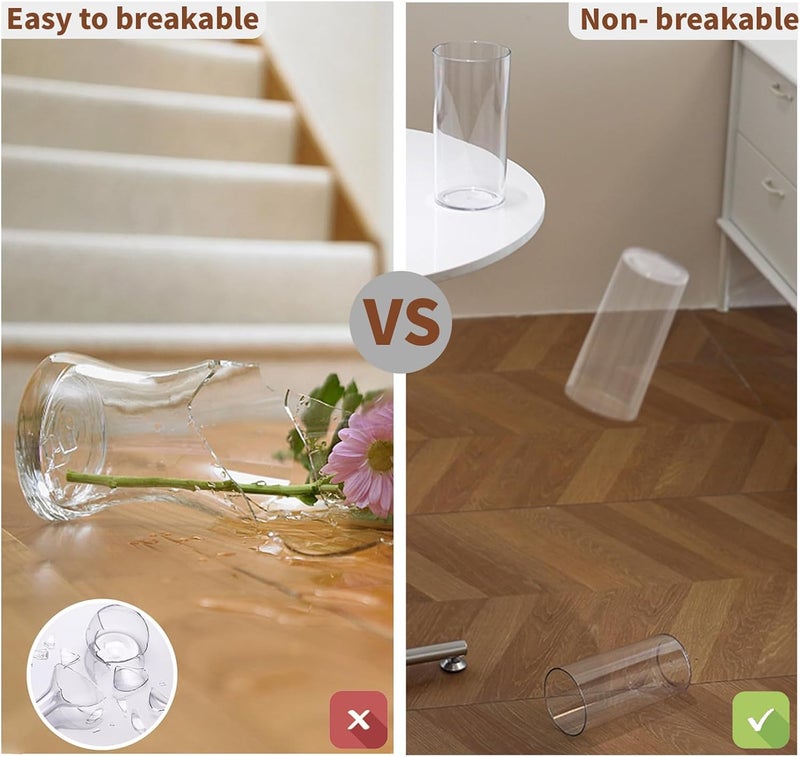 Guluto Unbreakable Transparent Flower Base, Acrylic, Stylish, Elegant, Large, Interior Vase, Hydroponic, Flower Arrangement, Artificial Flowers, Suitable for Living Room, Bedroom, Office Decoration - Image 3