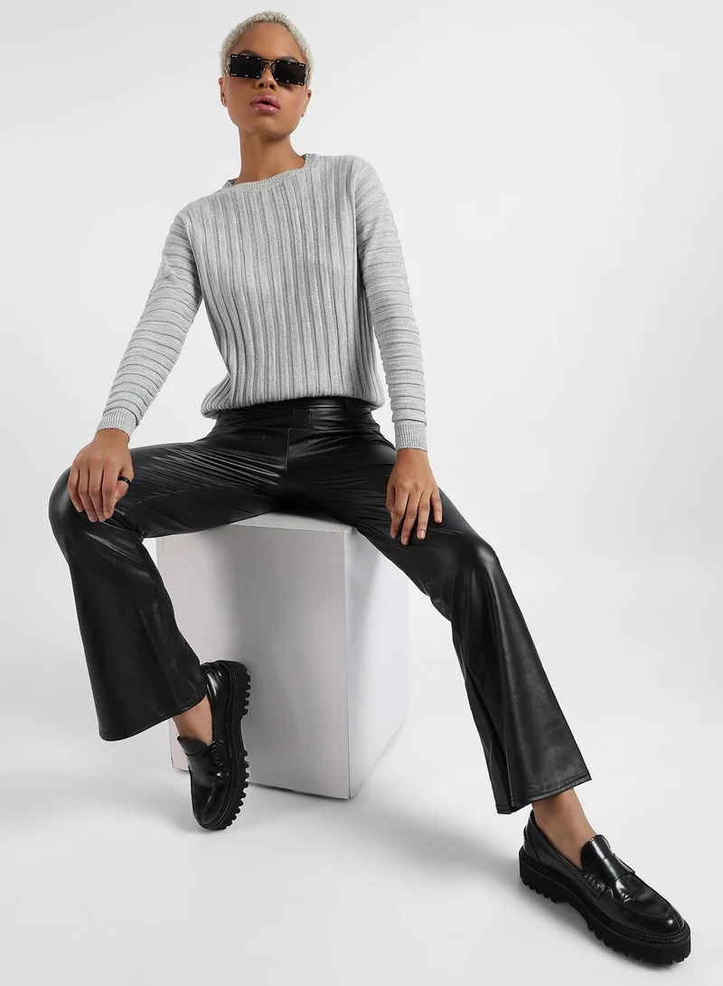 Campus Sutra Campus Sutra Women's Ribbed Knit Sweater