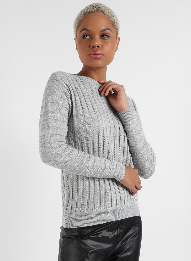 Campus Sutra Campus Sutra Women's Ribbed Knit Sweater  - Image 3