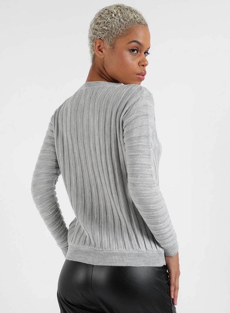 Campus Sutra Campus Sutra Women's Ribbed Knit Sweater  - Image 5