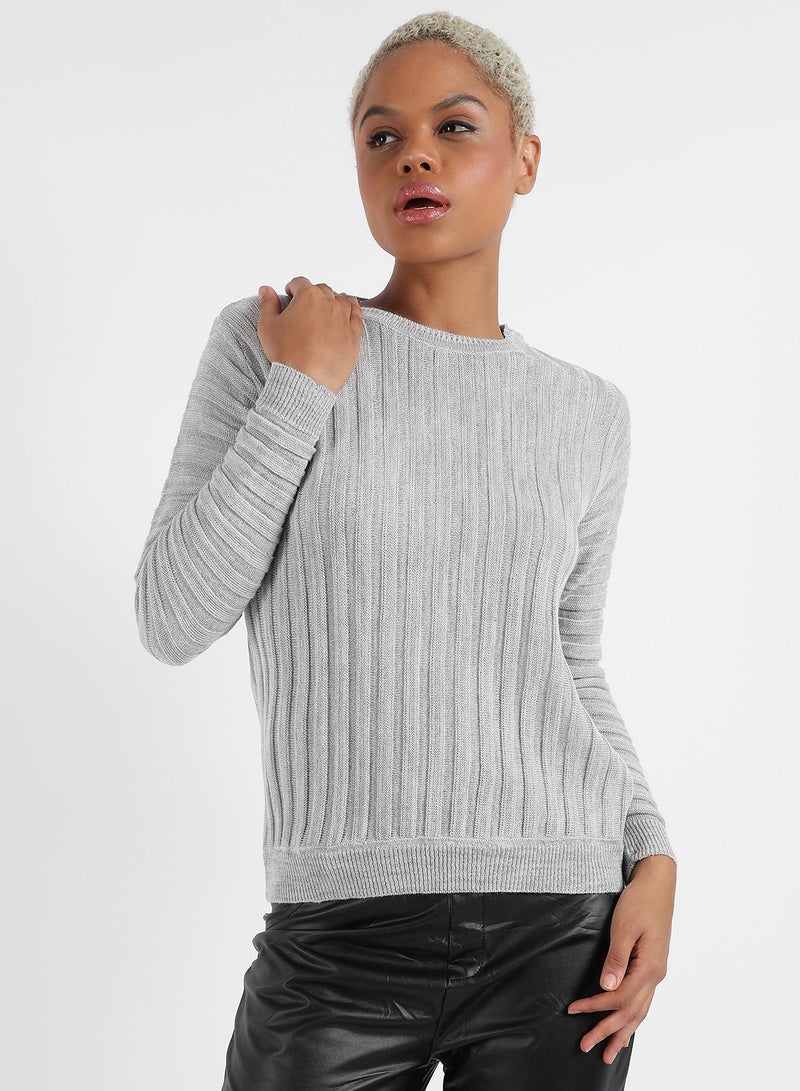 Campus Sutra Campus Sutra Women's Ribbed Knit Sweater  - Image 2