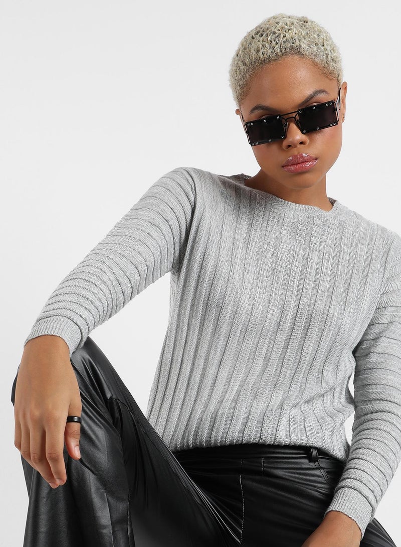 Campus Sutra Campus Sutra Women's Ribbed Knit Sweater  - Image 1