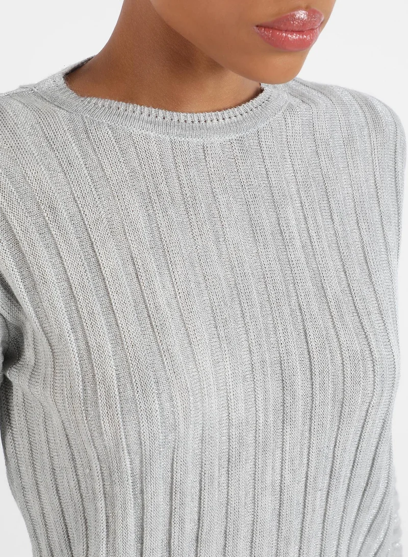 Campus Sutra Campus Sutra Women's Ribbed Knit Sweater