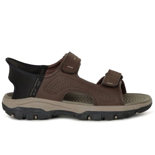 SKECHERS صندل سكيشرز للرجال Tresmen-Reece ذو حزامين مفتوح من الأمام، بني، 13 - Image 2