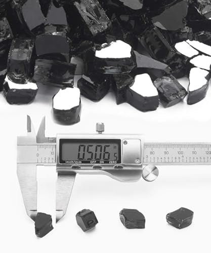 NUPICK 20 Pound Fire Glass, 1/2 Inch Reflective Fire Glass, Fit with Fire Pit Glass and Fireplace Glass, Black - Image 2