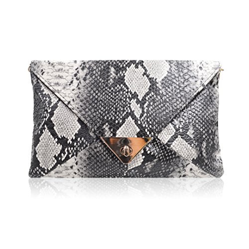 Aisi Women's Clutch Bag Messenger Shoulder Handbag Tote Bag Purse-Snakeskin clutch Envelope - Image 1