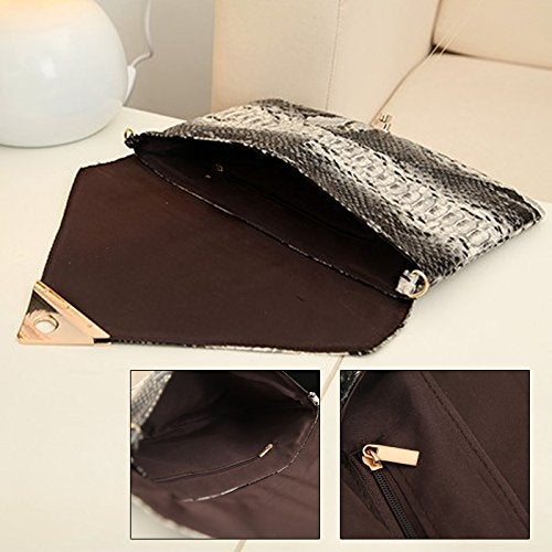 Aisi Women's Clutch Bag Messenger Shoulder Handbag Tote Bag Purse-Snakeskin clutch Envelope - Image 3