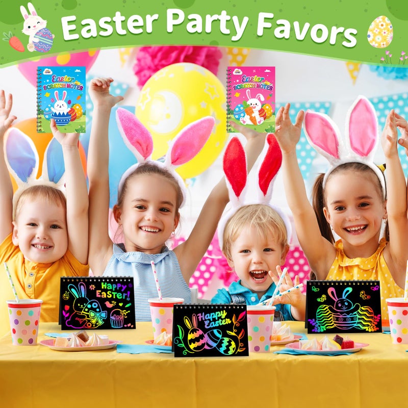 ZMLM Easter Classroom Gifts For Students: 24 Pack Scratch Rainbow Art Notebook Paper, Party Favors For Kids 4-8, Birthday Goodie Bags Stuffers, Student Prizes From Teacher, Kindergarten Toy - Image 3