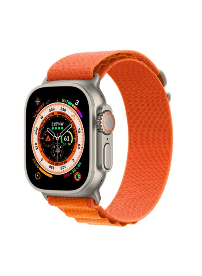 Watch Alpine Loop Band 49mm 45mm 44mm 42mm Nylon Woven Sport Strap Compatible with Apple Watch Ultra Series 8 7 SE 6 5 4 3 2 – Durable & Adjustable Replacement Band, Orange - Image 1