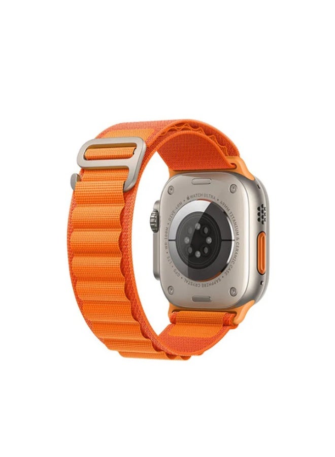 Watch Alpine Loop Band 49mm 45mm 44mm 42mm Nylon Woven Sport Strap Compatible with Apple Watch Ultra Series 8 7 SE 6 5 4 3 2 – Durable & Adjustable Replacement Band, Orange - Image 5