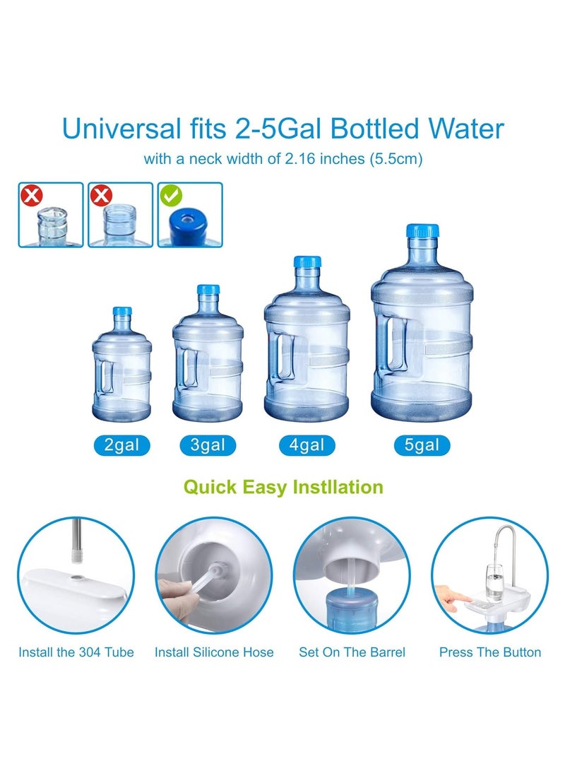 Electric Water Bottle Pump, USB Charging Automatic Drinking Water Dispenser, 30 Days Battery Life, Portable Water Bottle Switch for Universal 1-5 Gallon Bottle, for Home, Office, Travel - Image 2