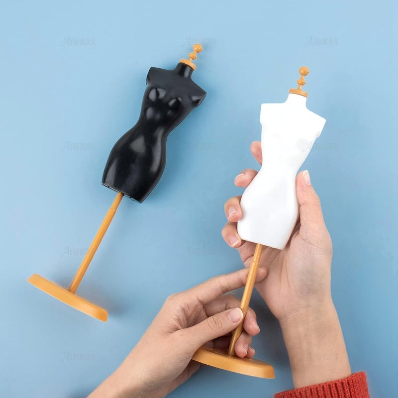 squishy 4 قطع حامل دمى، مجموعة حامل فساتين، عرض أنيق للملابس في المتاجر أو البوتيكات المنزلية، خيار ممتاز لمن يحبون عرض الملابس (متعدد الألوان، 4 كبيرة) - Image 2