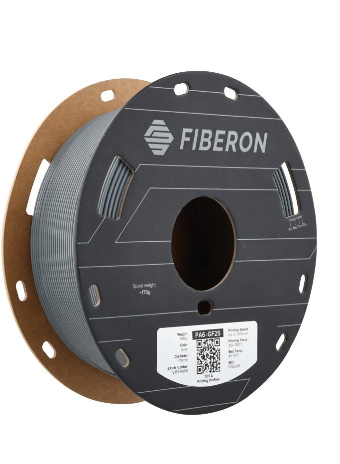 Polymaker PA6-GF Nylon Filament 1.75mm Grey, 500g Glass Fiber Nylon Filament 1.75, Cardboard Spool - PolyMide PA6-GF Warp Free Nylon 3D Printer Filament