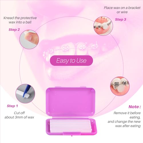 Dentosmile (Strawberry Flavored) Orthodontic Wax For Braces/Patient Relief Wax Dental Wax For Braces Support Wax To Relieve Irritation And Pain - 5 Strips Per Box (1) - Image 4