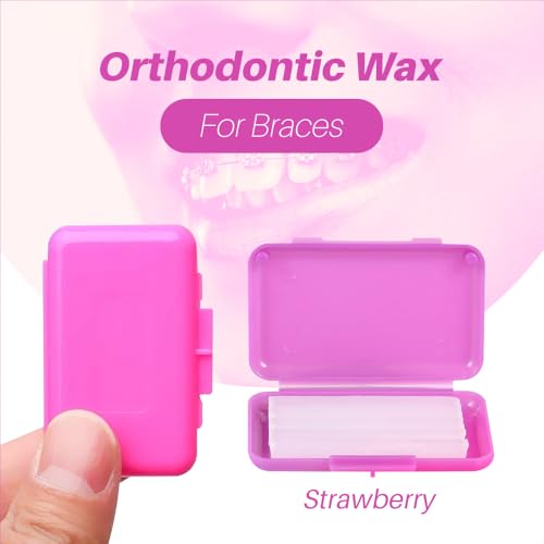 Dentosmile (Strawberry Flavored) Orthodontic Wax For Braces/Patient Relief Wax Dental Wax For Braces Support Wax To Relieve Irritation And Pain - 5 Strips Per Box (1) - Image 2