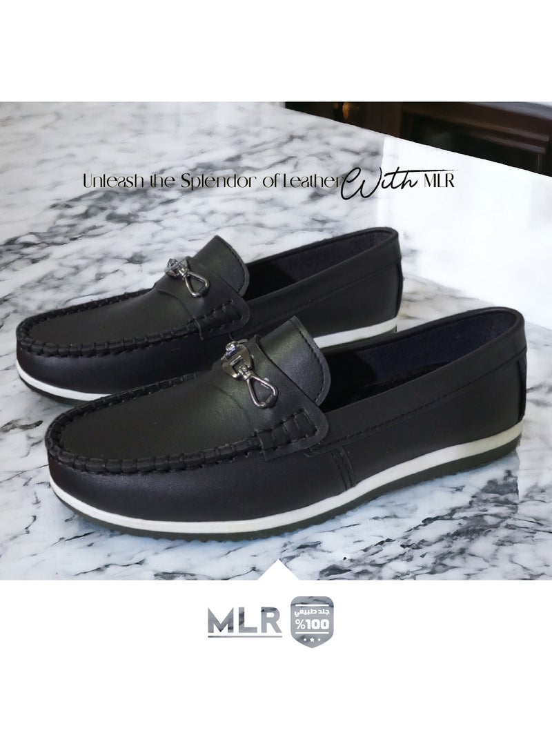 MLR shoes original genuine leather Black color hand stitching and original 2M PVC Pure sole - Image 4