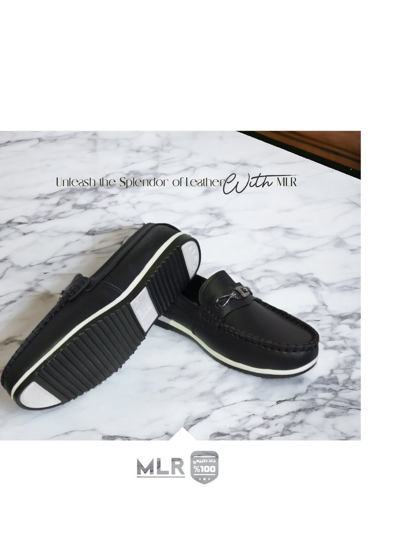 MLR shoes original genuine leather Black color hand stitching and original 2M PVC Pure sole - Image 5