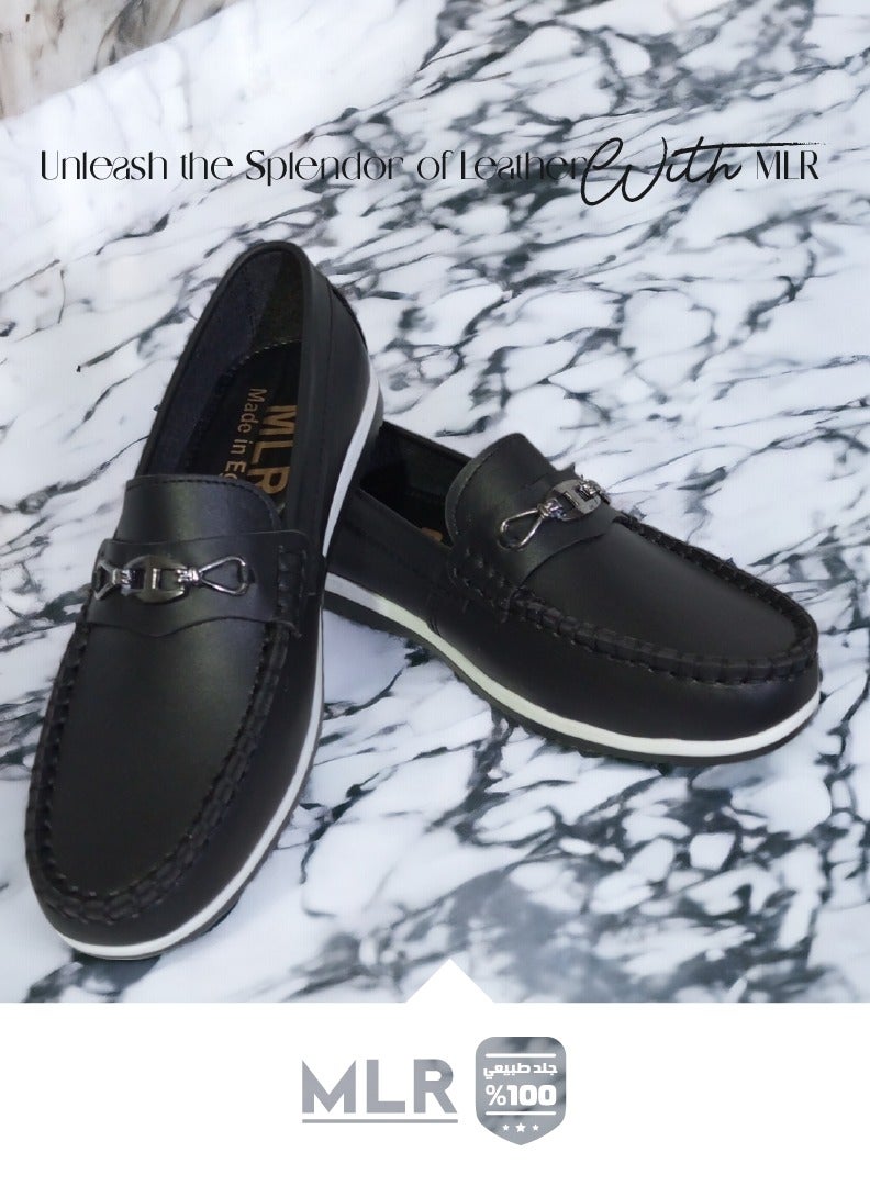 MLR shoes original genuine leather Black color hand stitching and original 2M PVC Pure sole - Image 2