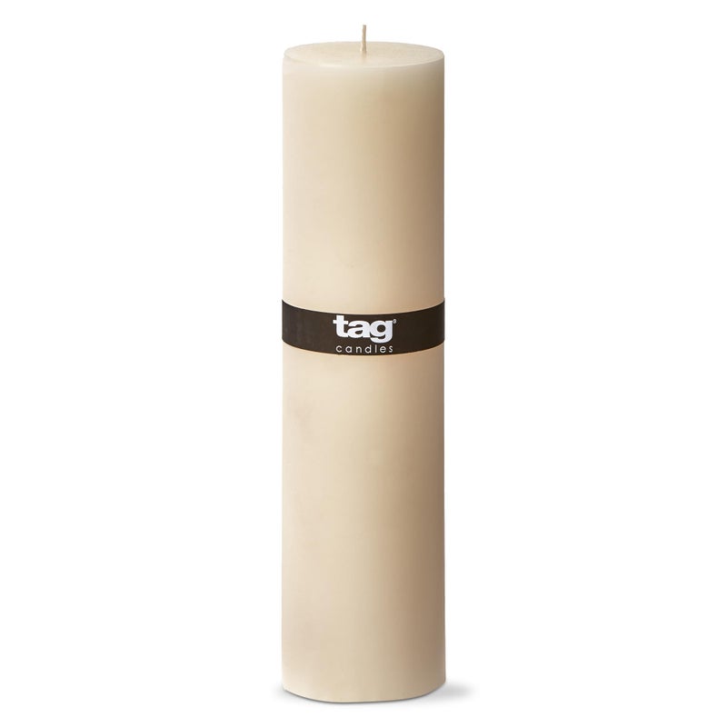 TAG Chapel 3X12 Ivory Pillar Paraffin Wax Candle Unscented DripFree Long Burning 175 Hours for Home Decor Wedding Parties Dining Dinner Kitchen Table Tabletop Living Room End Table Decor Decoration