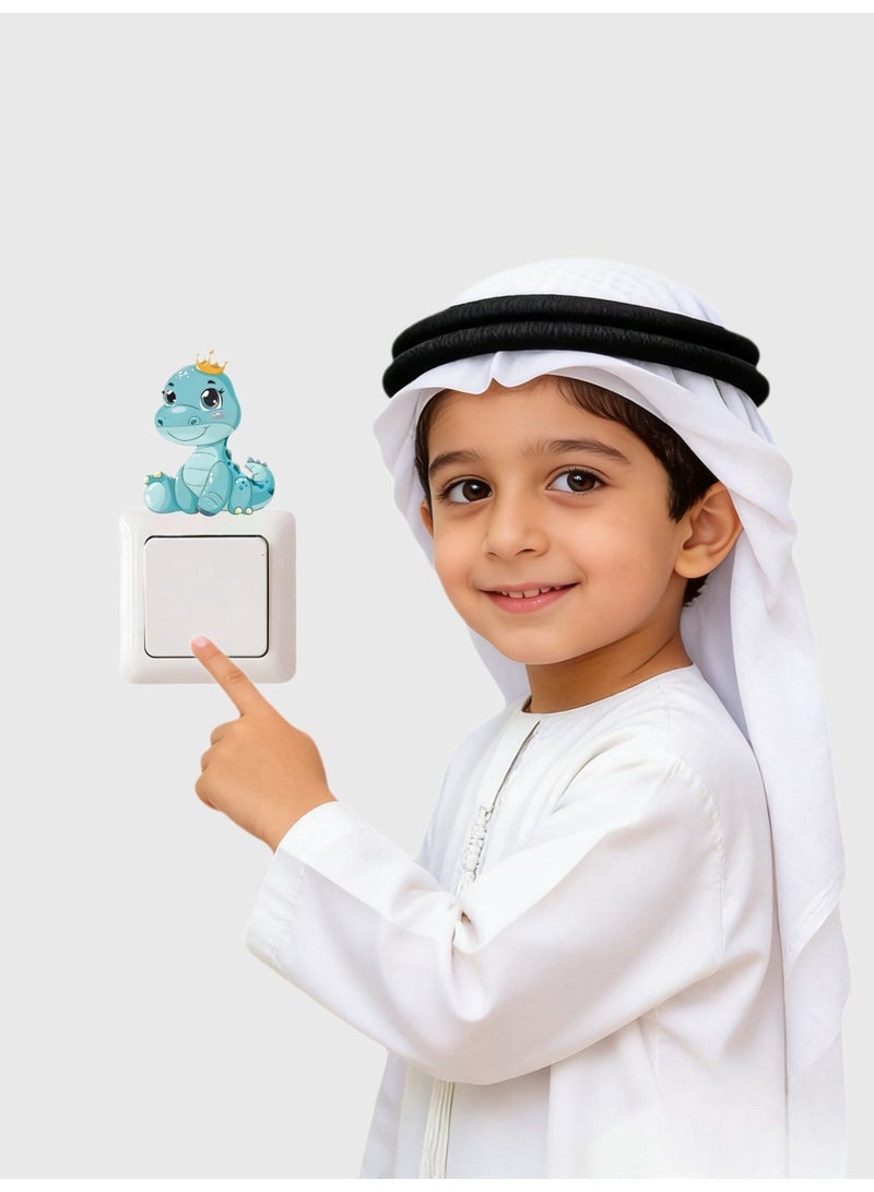 Cartoon Dinosaur Switch Wall Sticker, Removable PVC Socket Outlet Decal, Kids Bedroom Nursery Wall Art Home Decor, Ramadan Room Decoration - Image 2