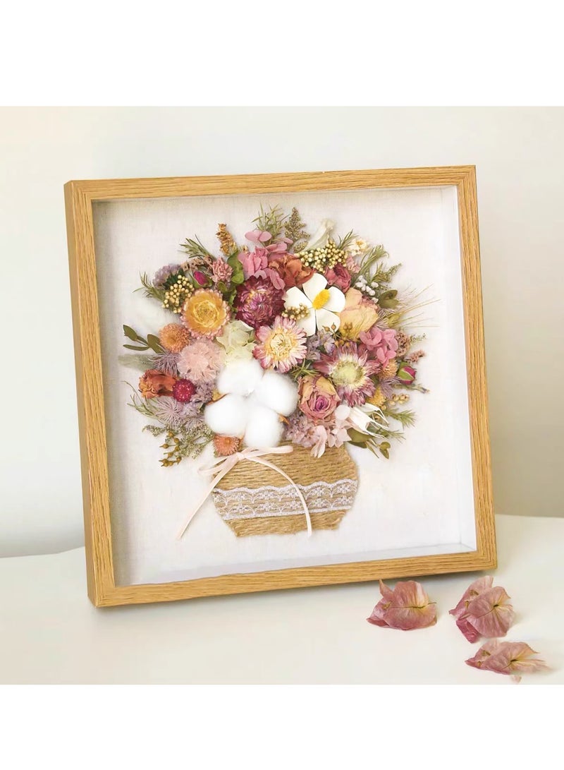 General 2pcs Shadow Box Frame Display Case 8x8'', Dried Flower Photo Frame, 3D Picture Frame Display Case Deeper 3cm with Transparent Acrylic Panel for Photos, DIY Crafts, Wedding Souvenir (Wood Color 8x8)  - Image 4