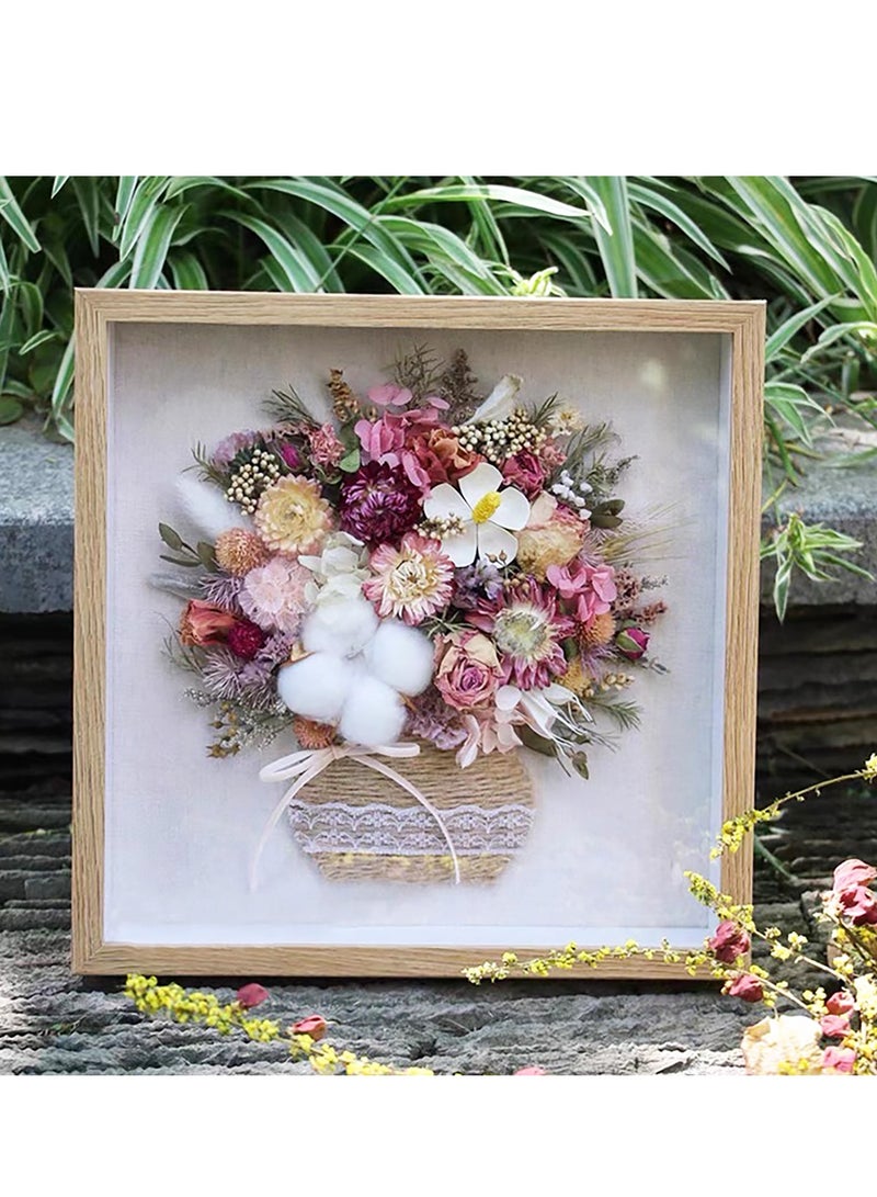 General 2pcs Shadow Box Frame Display Case 8x8'', Dried Flower Photo Frame, 3D Picture Frame Display Case Deeper 3cm with Transparent Acrylic Panel for Photos, DIY Crafts, Wedding Souvenir (Wood Color 8x8)  - Image 5