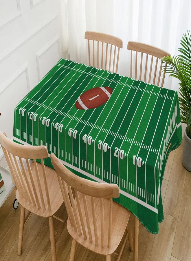 Hafangry American Football Field Tablecloth Game Time Touchdown Sport Themed Party Decoration Kitchen Dining Room Home Rectangular Table Cover 60×84inches - Image 3