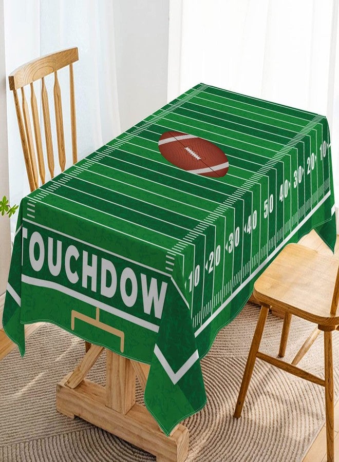 Hafangry American Football Field Tablecloth Game Time Touchdown Sport Themed Party Decoration Kitchen Dining Room Home Rectangular Table Cover 60×84inches - Image 1