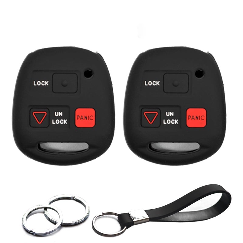 INFIPAR 2pcs Compatible with Lexus GX470 LX470 RX300 Toyota FJ Cruiser Land Cruiser Key Fob Cover Case Key Chain Protector Shell Holder
