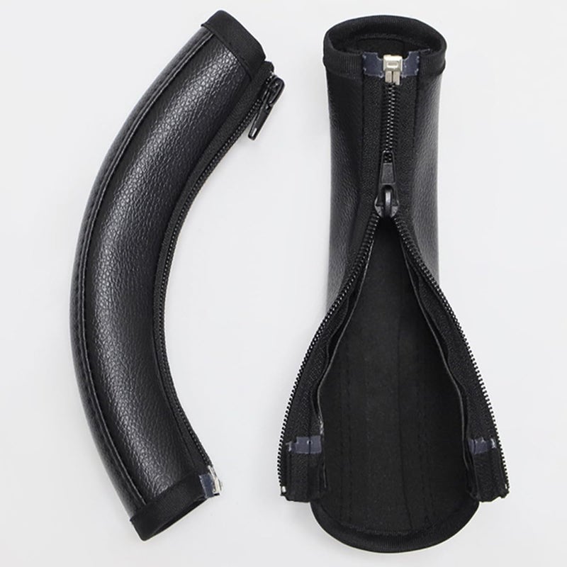 ROMIRUS غطاء مقبض عربة الأطفال ROMIRUS متوافق مع عربة YOYO3، ملحقات شريط الحماية، بسحاب مفتوح، جلد نباتي أسود - Image 5