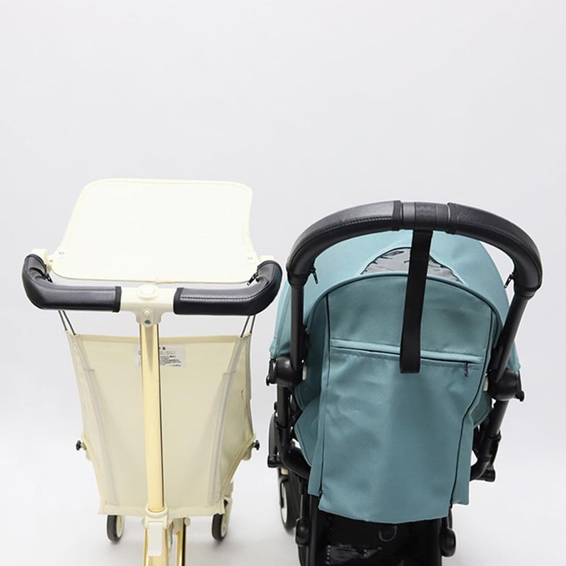 ROMIRUS غطاء مقبض عربة الأطفال ROMIRUS متوافق مع عربة YOYO3، ملحقات شريط الحماية، بسحاب مفتوح، جلد نباتي أسود - Image 4