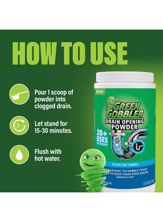 GREEN GOBBLER Green Gobbler Drain Clog Remover & Drain Cleaner Powder | 20+ Treatments | Drain Maintenance Breaks Down Grease, Paper, Fat & Oil | Septic Safe  - Image 2