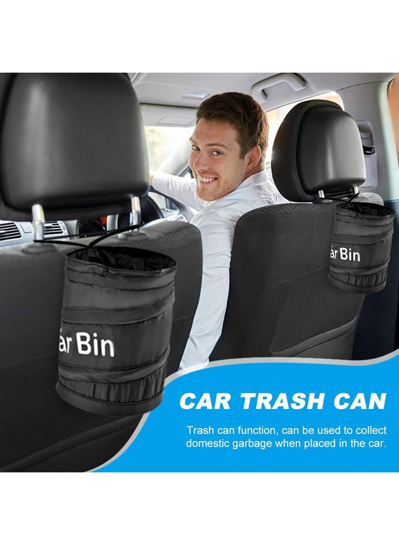 حاوية قمامة سيارة قابلة للطي - حاوية قمامة سيارة محمولة مقاومة للماء، حقيبة قمامة متعددة الوظائف لتعليقها على مسند الرأس، ملحقات داخلية للسيارة - Image 3