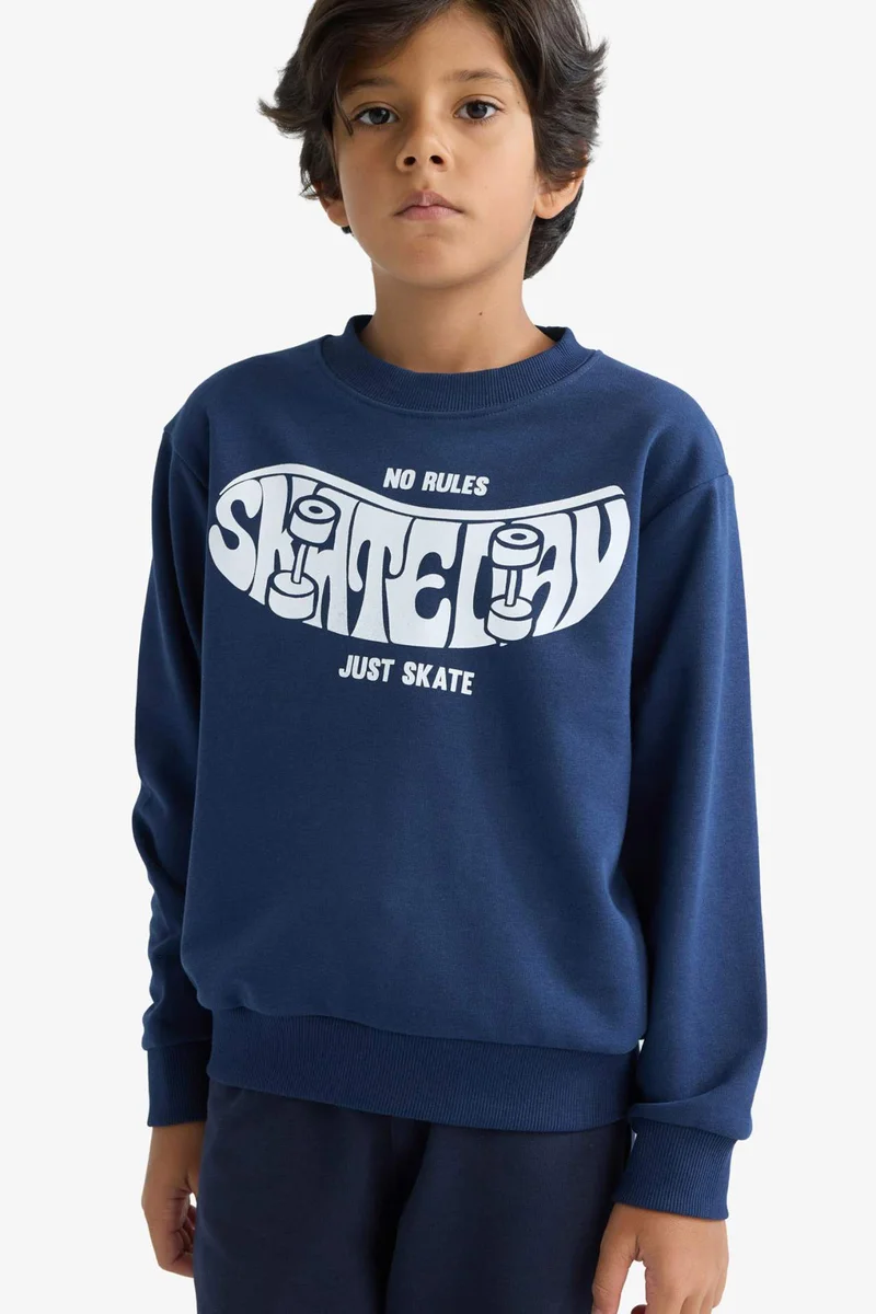 ديفاكتو Boy Regular Fit Crew Neck Sweatshirt