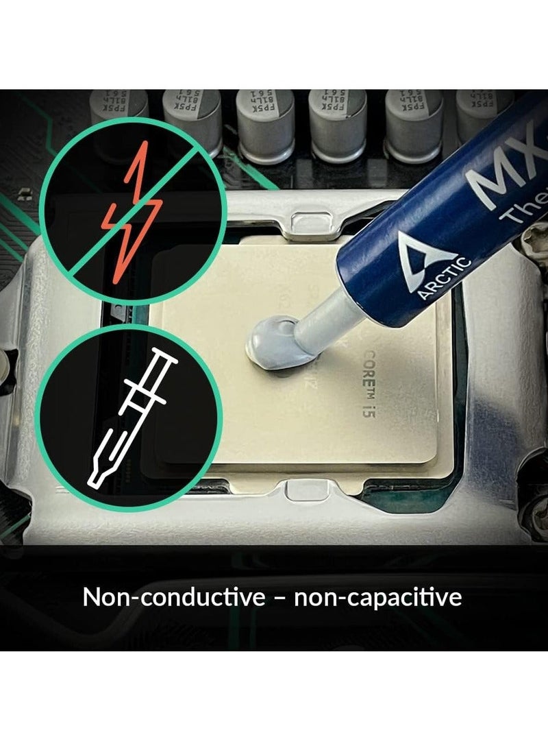 Arctic MX-4 (incl. Spatula, 4 g)  Thermal Paste for Computer CPU, GPU - PC, PS4, XBOX, Heat Conductive Silicon-based Thermal Pastes, Thermal Compound High Thermal Conductivity, long durability, safe application, non-conductive - Image 4