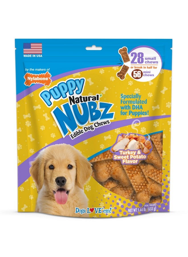 Nylabone Nubz Natural Edible Chew Treats for Puppies, Long Lasting Chews Made in USA, Turkey & Sweet Potato Flavor, Small - Up to 25 lbs. (28 Count) - Image 1