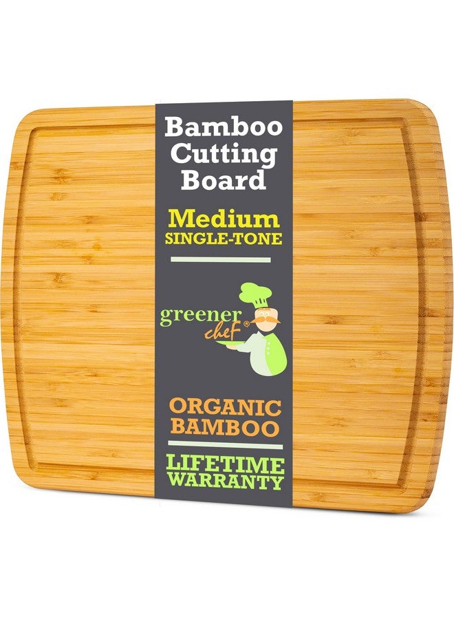 GREENER CHEF 15 Inch Bamboo Cutting Board with Lifetime Replacements - Medium Wooden Chopping Board for Kitchen, Butcher Block, Meat, Vegetables, Charcuterie and Cheese Board - Image 1