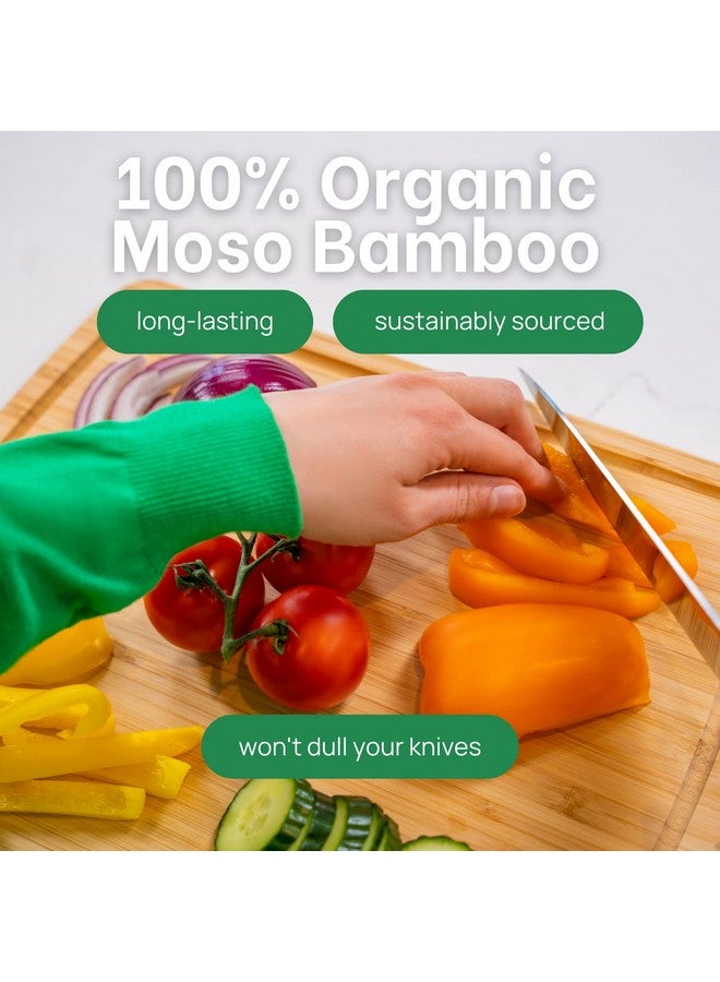GREENER CHEF 15 Inch Bamboo Cutting Board with Lifetime Replacements - Medium Wooden Chopping Board for Kitchen, Butcher Block, Meat, Vegetables, Charcuterie and Cheese Board - Image 2