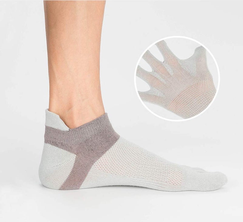 Fasot Men Cotton Low Cut Toe Socks 5 Finger No Show Mesh Wicking 6 Pack 9 Pack - Image 4