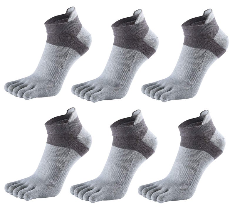 Fasot Men Cotton Low Cut Toe Socks 5 Finger No Show Mesh Wicking 6 Pack 9 Pack - Image 1